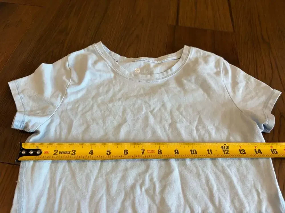 All in Motion Short Sleeve T-Shirt Size L (10/12) Light Blue Cotton Blend